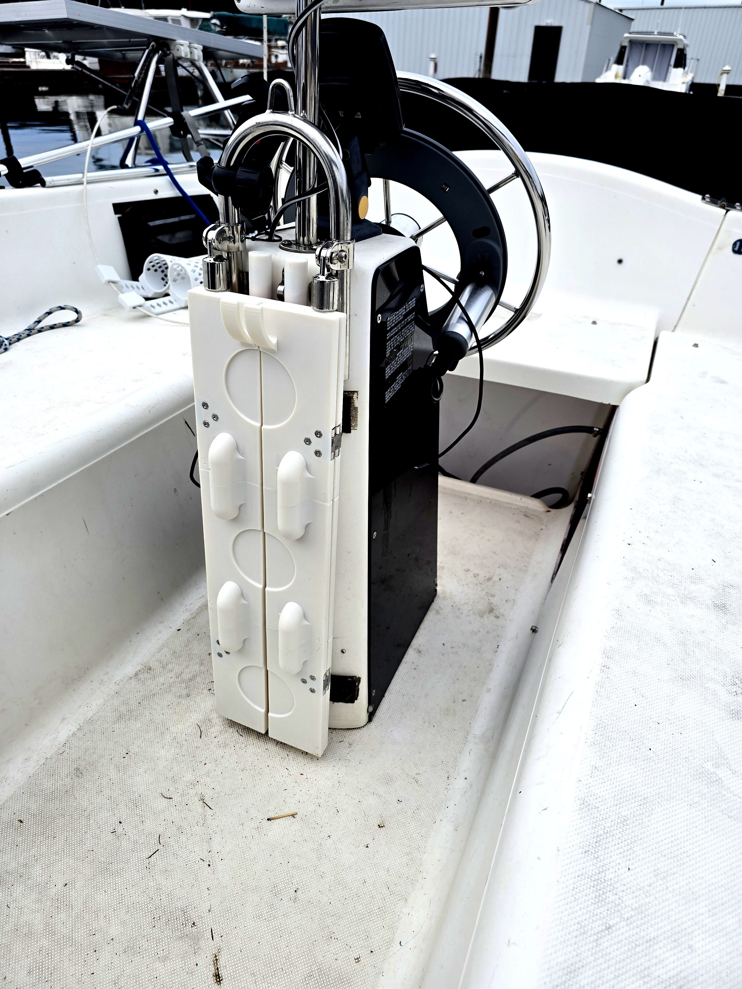 Compact stowed position showing side profile